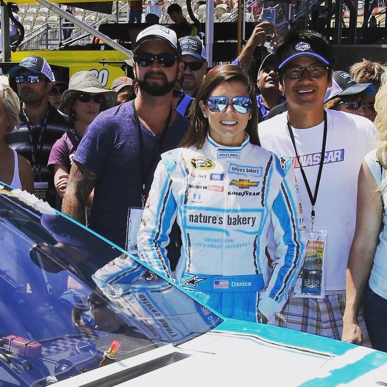 Adam enjoying a race weekend with friends